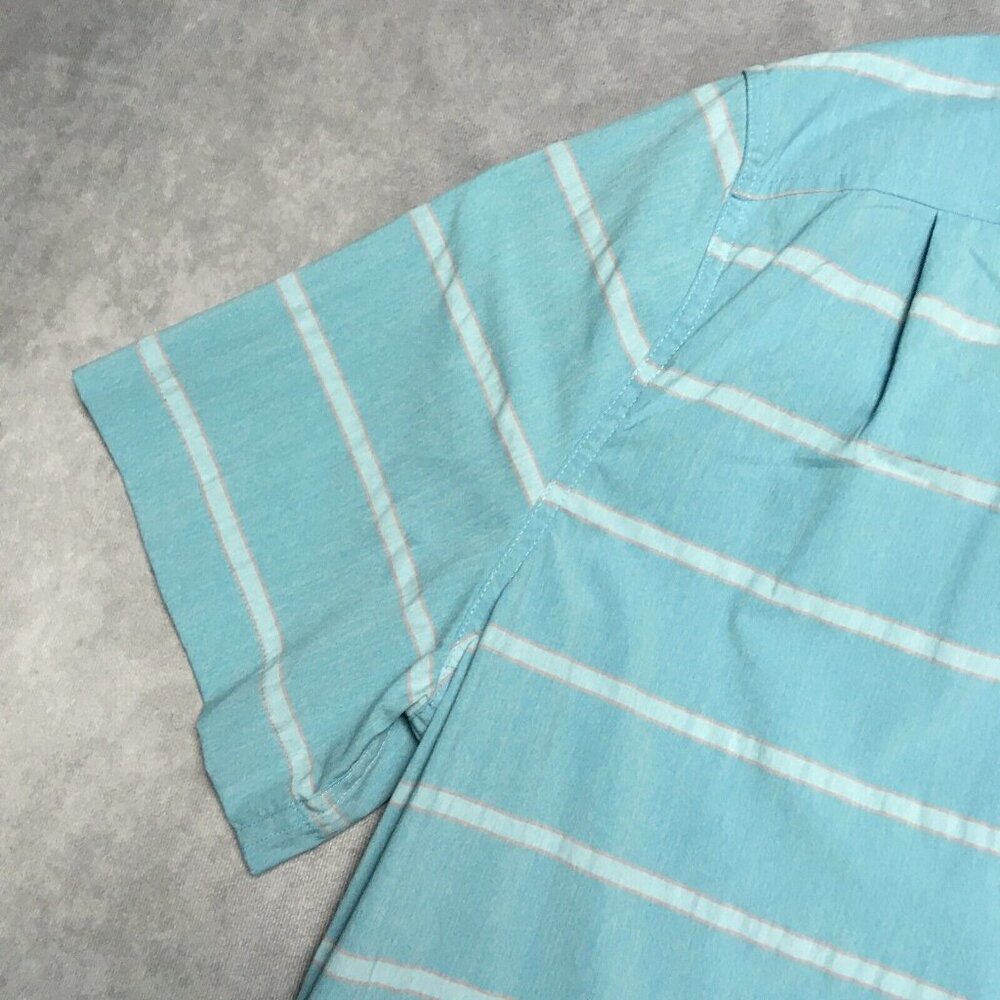 Southern Tide Mens Shirt size XL Button Up Short Sleeve‎ Blue Striped Stretch - Picture 10 of 15